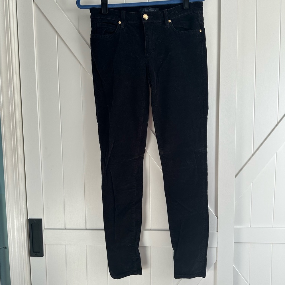 Juicy Couture Black Velour Skinny Pants Size 28 or Size 6 Stretch Corduroy